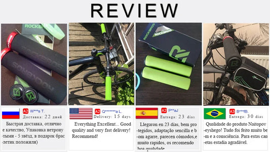 ROCKBROS Cycling Grips Anti-skid Shockproof Silicone Sponge Handlebar Grips MTB Road Bike Grips Ultraight Cycling Handlebars