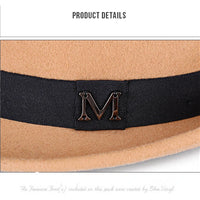 Men Winter Thick Warm Felt Fedora Hats Wool Gentleman Jazz Cap Homburg Male Classical Narrow Brim Top Hat