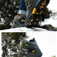 Brand Men Winter Snow Boots Waterproof Leather Sneakers Super  Warm Men's Boots Outdoor Male Hiking Boots Work Shoes Size 39-47