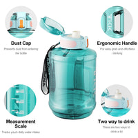 Big Capacity 60oz Wholesale CustomLogo Food Grade Tritan Sport Water Bottle for Gym Travel Hot Thermal for Adult with Straw 2.0L