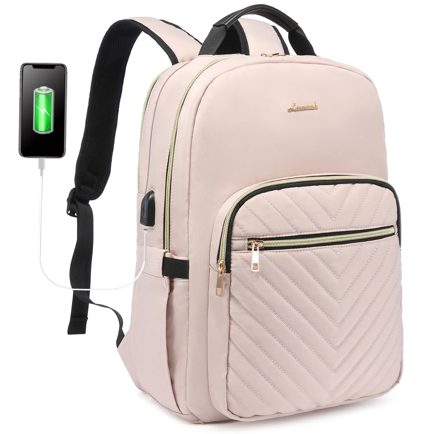 LOVEVOOK Luxury Nylon Teen College School Bookbags Waterproof Business 15.6 17 Inch Travel Laptop Backpacks Bags for Women Girls