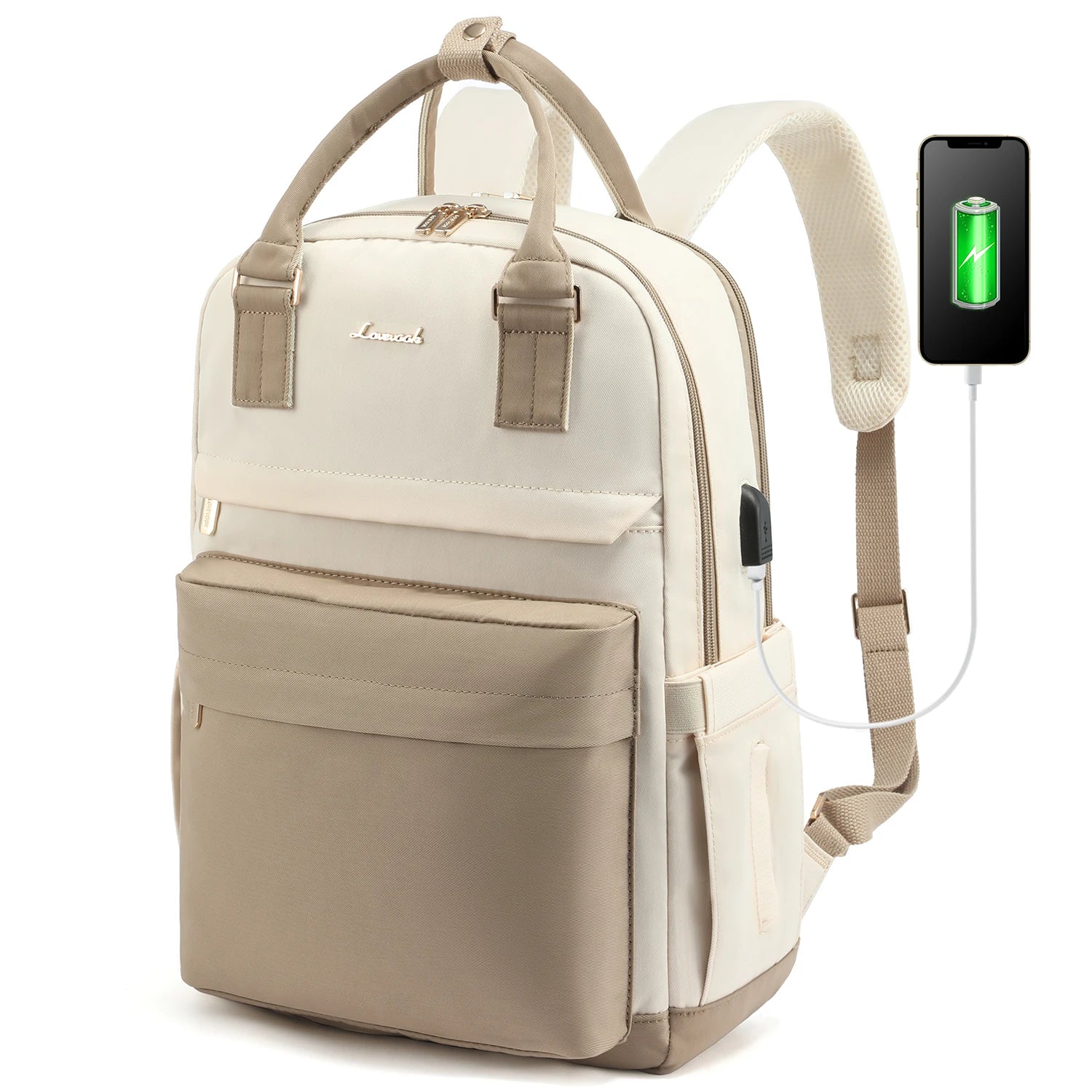 LOVEVOOK Fashion Stylish Girls Travel School Nylon BookBag With USB Waterproof Teacher Nurse Student Laptop Backpack for Women