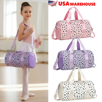 Glitter Hearts Ballet Bag for Girls - US Stock Duffel Travel Weekender Gym Bag - MANDOTOS INTERNATIONAL