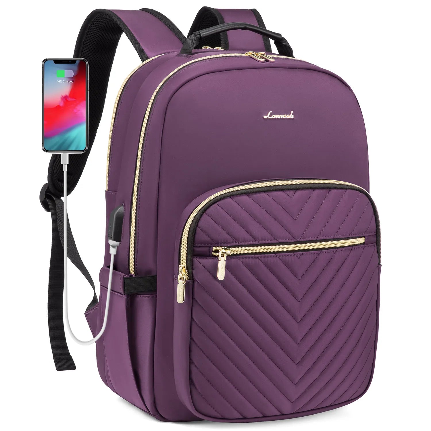 LOVEVOOK Luxury Nylon Teen College School Bookbags Waterproof Business 15.6 17 Inch Travel Laptop Backpacks Bags for Women Girls