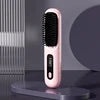 Cordless Portable Mini Hair Straightener - USB Rechargeable Hot Comb and Styling Brush for Travel