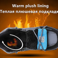 Brand Men Winter Snow Boots Waterproof Leather Sneakers Super  Warm Men's Boots Outdoor Male Hiking Boots Work Shoes Size 39-47