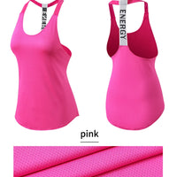 Women Gym Tops Black Sleeveless Yoga Top Women Fitness Shirt Gym Vest Running workout Sports Tops Letter Backless Shirt