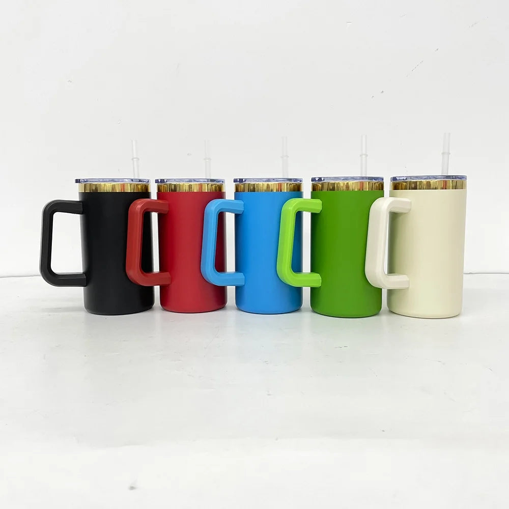 20oz Stainless Steel Tumbler with Detachable Handle - US Warehouse, Set of 20 - MANDOTOS INTERNATIONAL