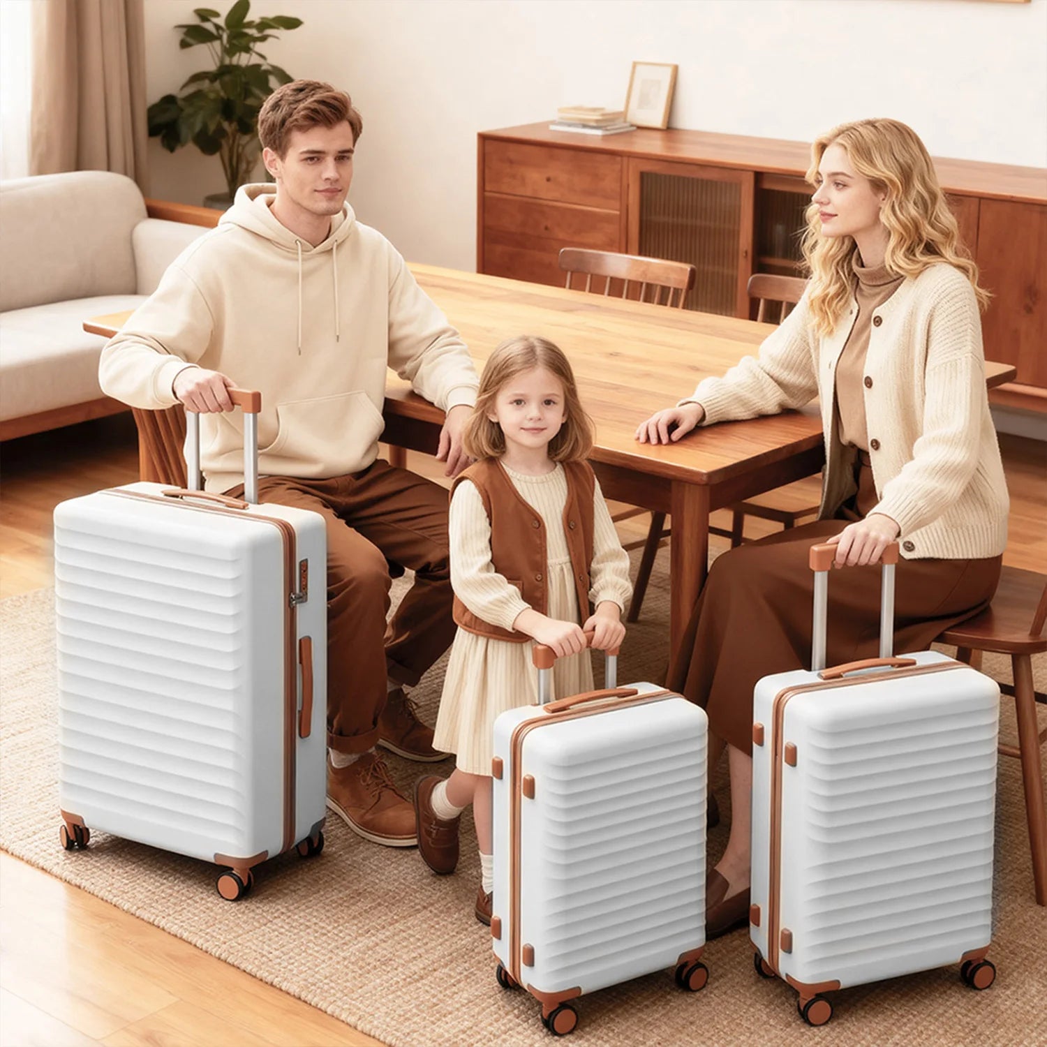 US Warehouse Luxury Lightweight Hard Shell 3 Pieces Travel Suitcases Set 20 24 28 Inch 3-Pieces Travel Suitcase Luggage Set