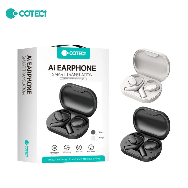 COTECi Translation Earbuds - 144 Languages, AI Powered, 8 Hours Battery - MANDOTOS INTERNATIONAL