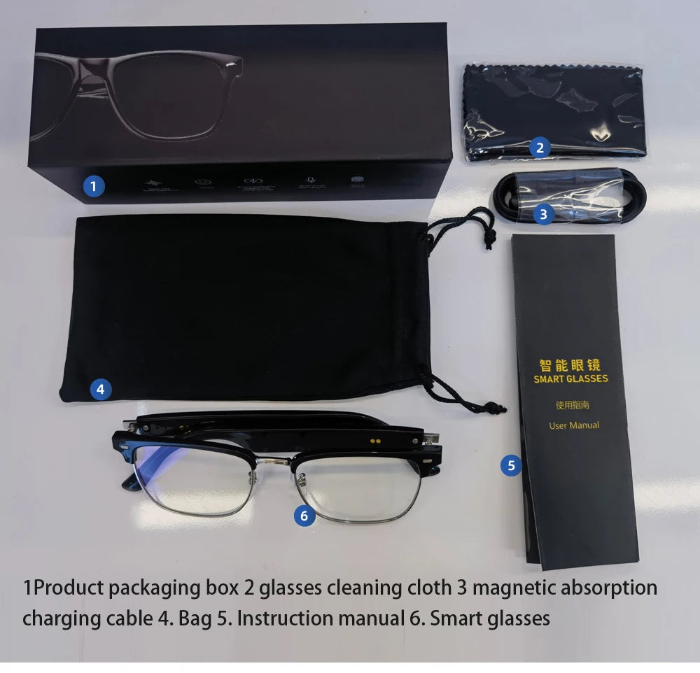 Hot New Customized 33.5g Wireless Smart Sunglasses for Men and Women Innovative Wearable Bluetooth Headset
