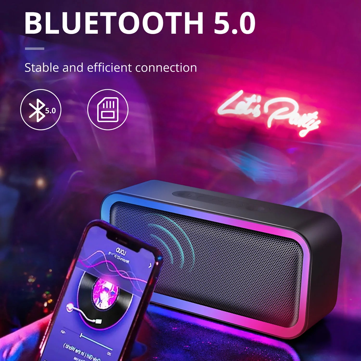 A6 Waterproof Bluetooth Speaker ACOME Portable Wireless Speaker 10W Sound RGB TWS Pairing V5.0 Bass for Party Travel Outdoor