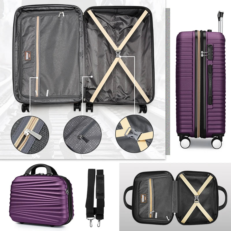 5-Piece Family Travel Luggage Set with Vanity Case - Elegant, Portable & Impact-Resistant - MANDOTOS INTERNATIONAL