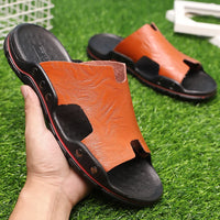 2026 Handmade Ultra Comfort Leather Retro Fashion Mens Summer Beach Slippers Flat Shoes Thong Leather Sandals