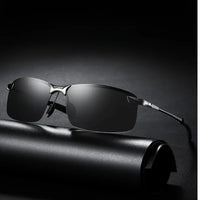 Men'S Black Metal Framed Fashion Glasses Sunglasses TAC Lenses for Day & Night Driving, Stylish Daily Leisure Wear
