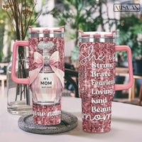 Personalized 40oz Steel Vacuum Tumbler with Handle - MANDOTOS INTERNATIONAL