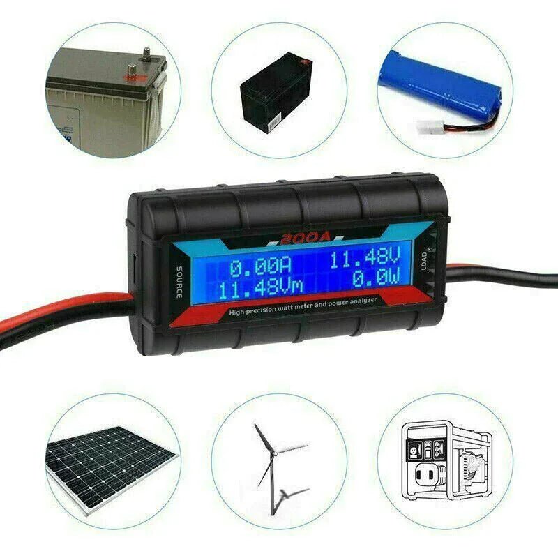 200A DC LCD Power Analyzer for RC Battery and Solar - MANDOTOS INTERNATIONAL