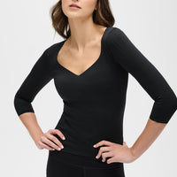 Iconic 3/4 Sleeve MicroPerle Top
