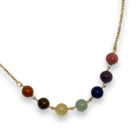 Chakra Balance Necklace with Natural Gemstones and Charm