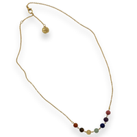 Chakra Balance Necklace with Natural Gemstones and Charm