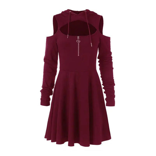 Chic Hooded Zip Dress Line - MANDOTOS INTERNATIONAL