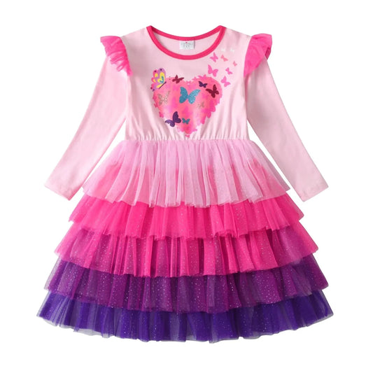 VIKITA Winter Long Sleeve Cotton Dress for Girls 12T Pink LH2311 - MANDOTOS INTERNATIONAL