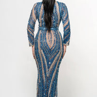 Mariam Long Sleeve Beaded Dress