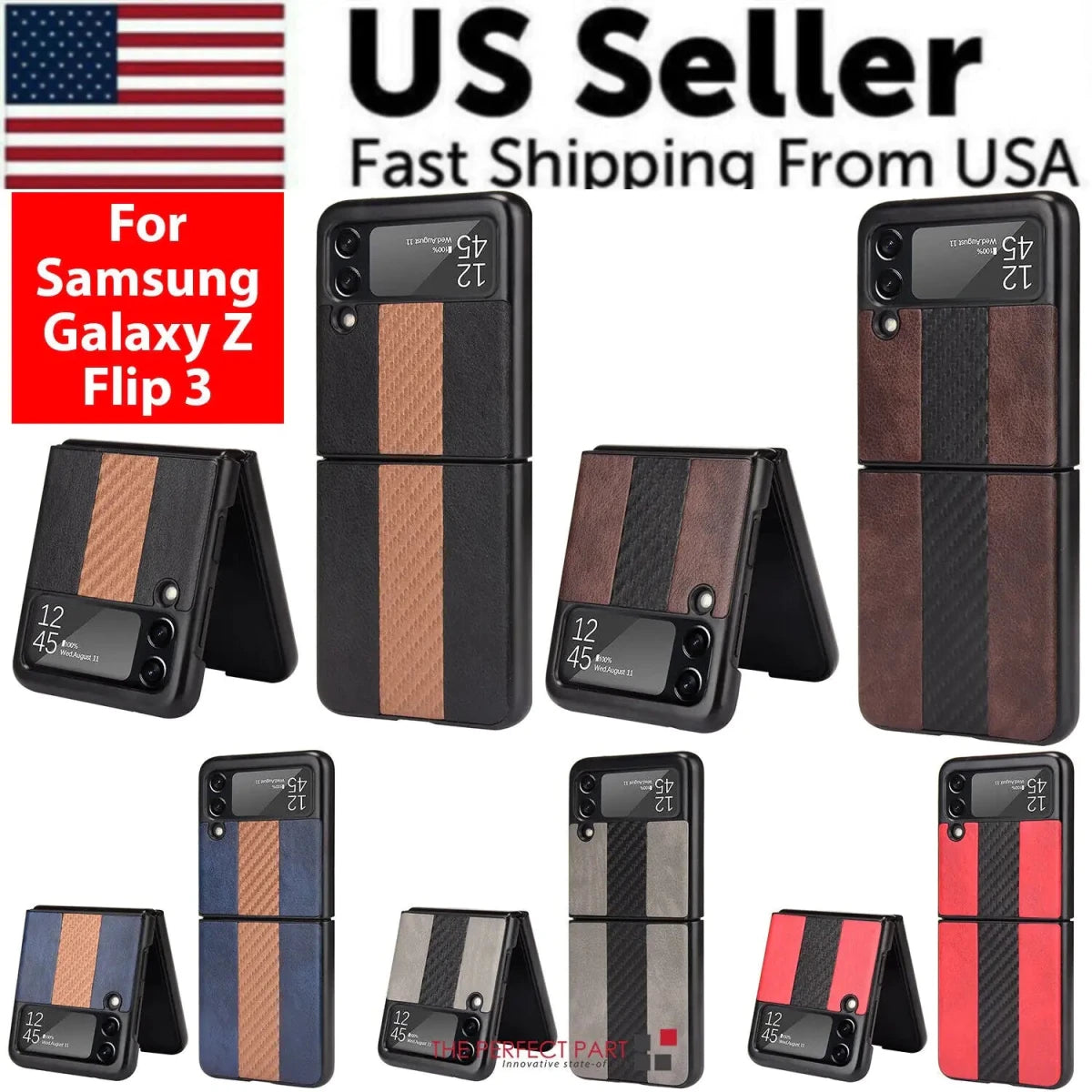 Samsung Z Flip 3 5G Leather Folding Case - MANDOTOS INTERNATIONAL