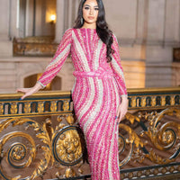 Mariam Long Sleeve Beaded Dress
