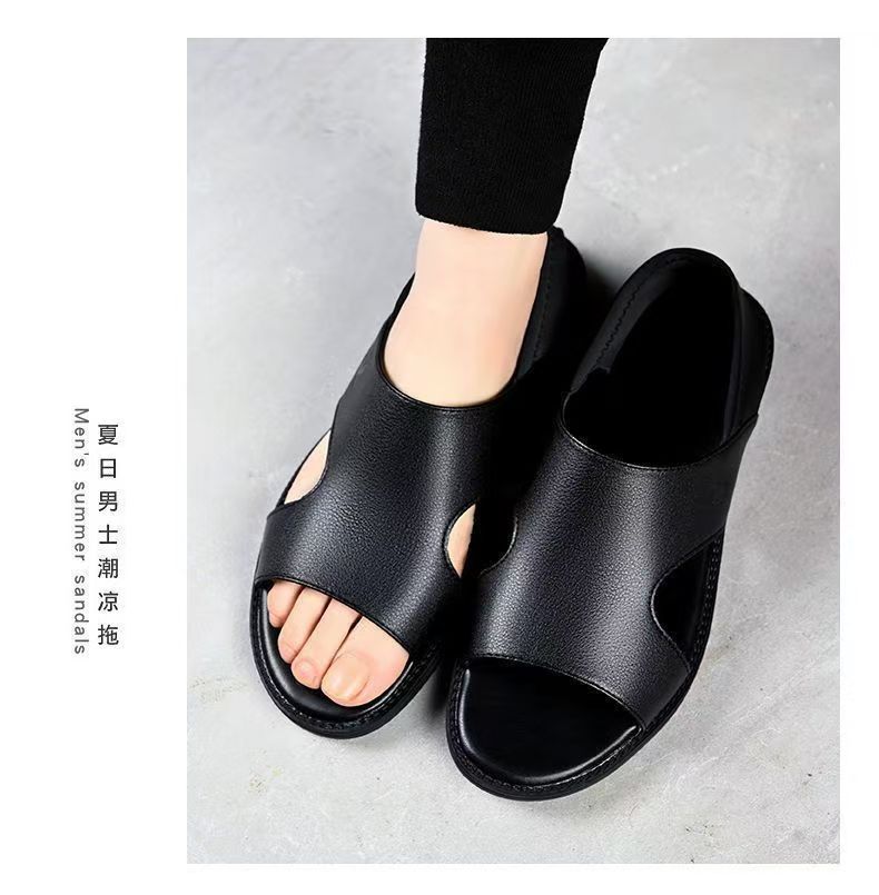 Summer New Men's Sandals Non-slip Soft-soled Sandals Soft Surface Breathable Wear-resistant Casual Soft-soled Beach Sandals for Men
