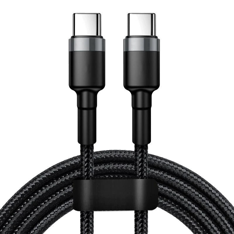 Double-Headed Typec Data Cable Mobile Phone Computer Car Universal Male-to-Male CTOC Flash Charging Cable 2 M Long Fast Charging - MANDOTOS