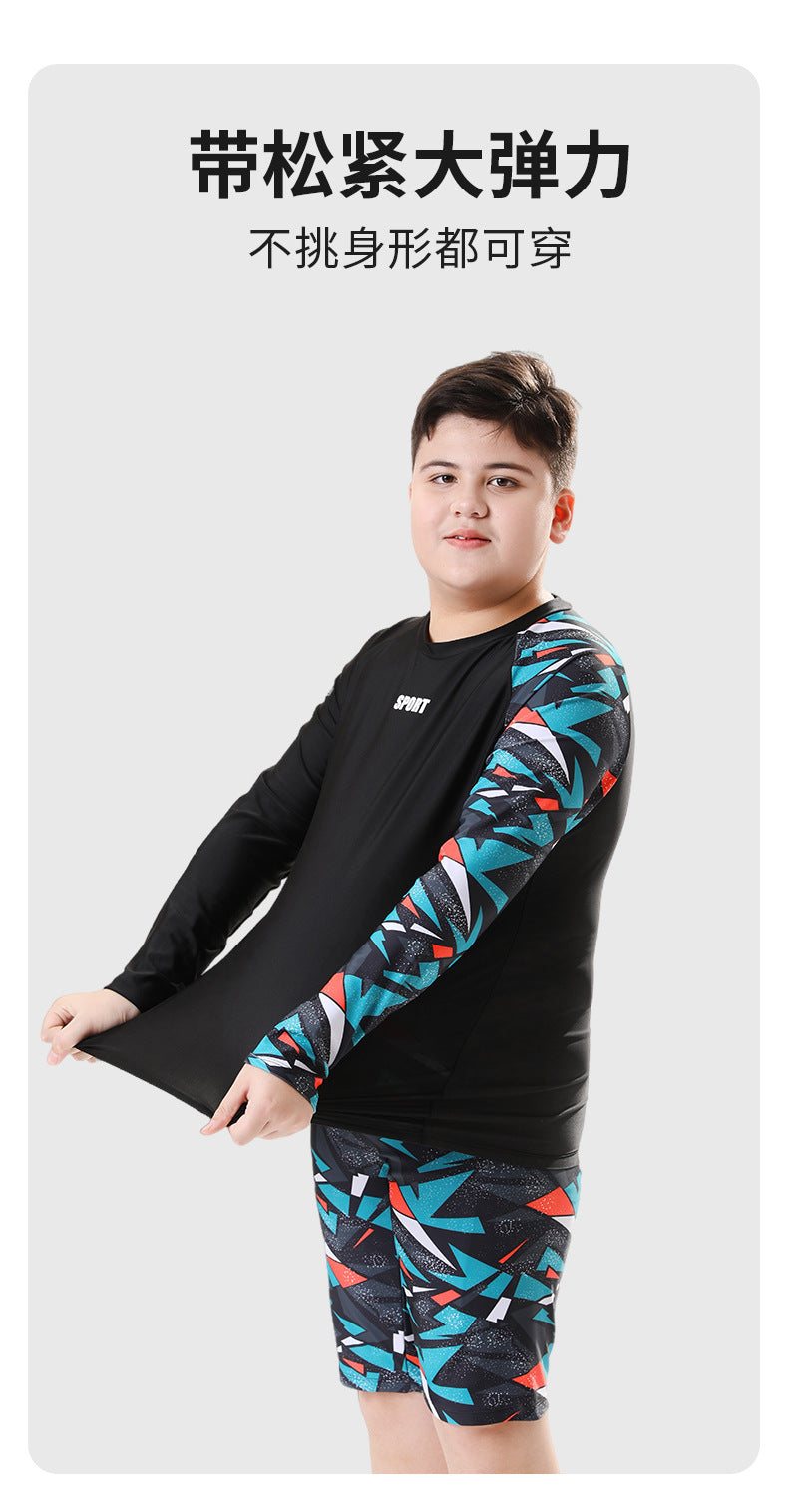 Children's Swimwear Boys' Swim Trunks 2026 New Model Kids' Swimwear for Older Children Youth Two-Piece Hot Spring Swimwear