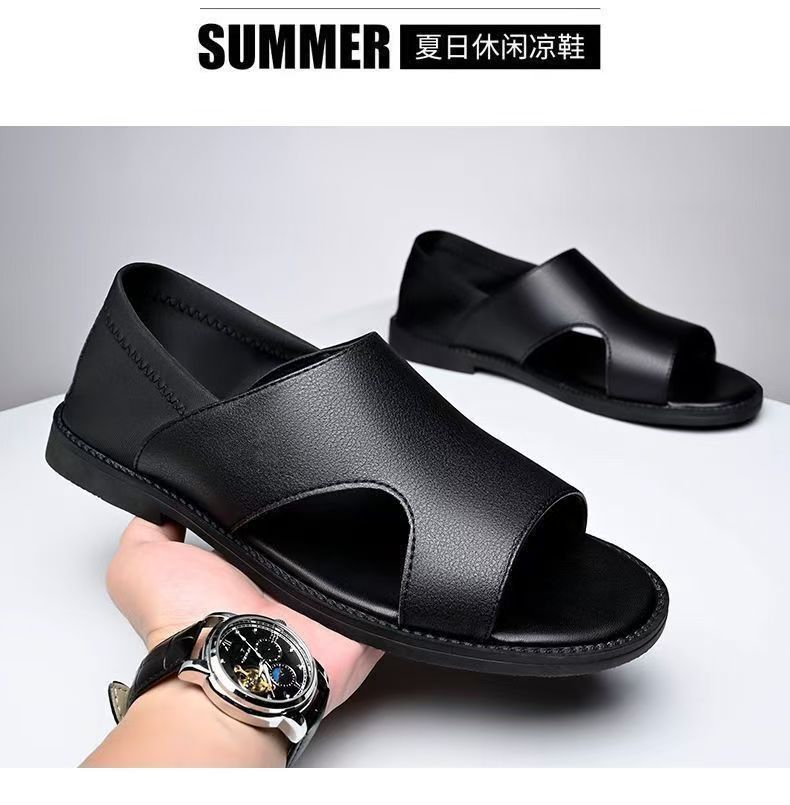 Summer New Men's Sandals Non-slip Soft-soled Sandals Soft Surface Breathable Wear-resistant Casual Soft-soled Beach Sandals for Men