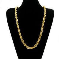 Men's hip-hop gold-plated European and American necklace fashion high sense 1cm thick twist necklace twisted rope chain a generation of hair