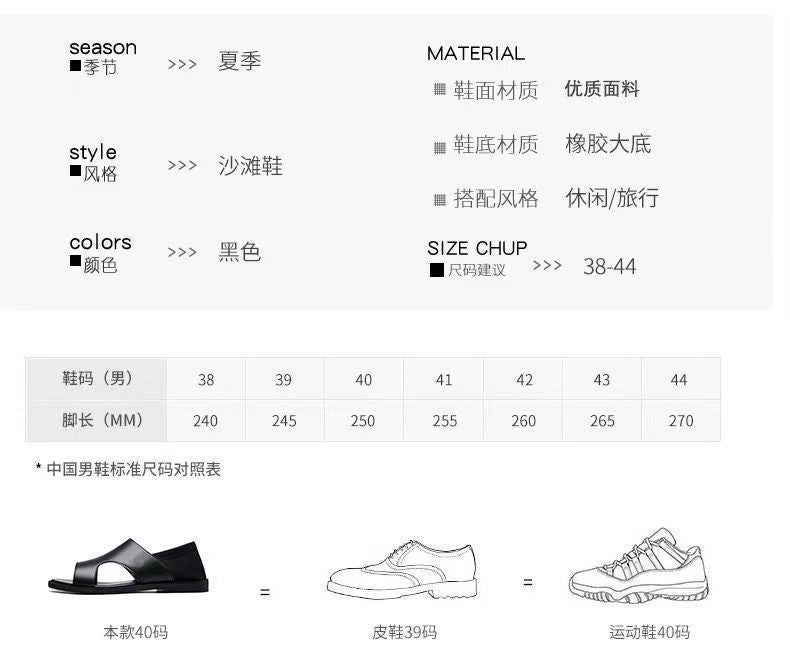 Summer New Men's Sandals Non-slip Soft-soled Sandals Soft Surface Breathable Wear-resistant Casual Soft-soled Beach Sandals for Men