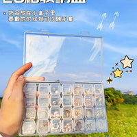 Jewelry Box Jewelry Storage Box Anti-oxidation Box Earrings Card Transparent Multi-compartment Portable Multifunctional Storage Box