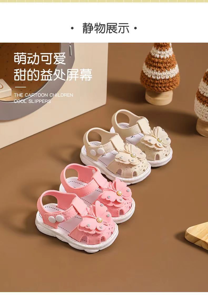 Girls' Sandals 2023 Summer New Children's Non-slip Soft Sole Infant Little Girl Baby Princess Beach Shoes
