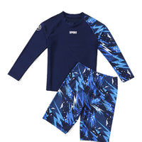 Children's Swimwear for Boys, Two-Piece Swim Trunks for Older Boys, 2026 New Model, Professional Sun-Protective Swimsuit, Hot Spring Set