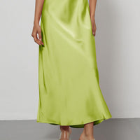 In-Stock Cross-Border Women's Clothing Wholesale European and American Style Elegant Satin Midi Skirt Slimming and Flowy