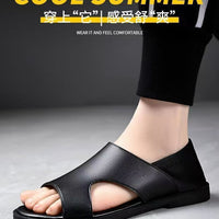 Summer New Men's Sandals Non-slip Soft-soled Sandals Soft Surface Breathable Wear-resistant Casual Soft-soled Beach Sandals for Men