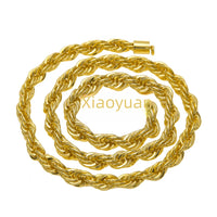 Men's hip-hop gold-plated European and American necklace fashion high sense 1cm thick twist necklace twisted rope chain a generation of hair