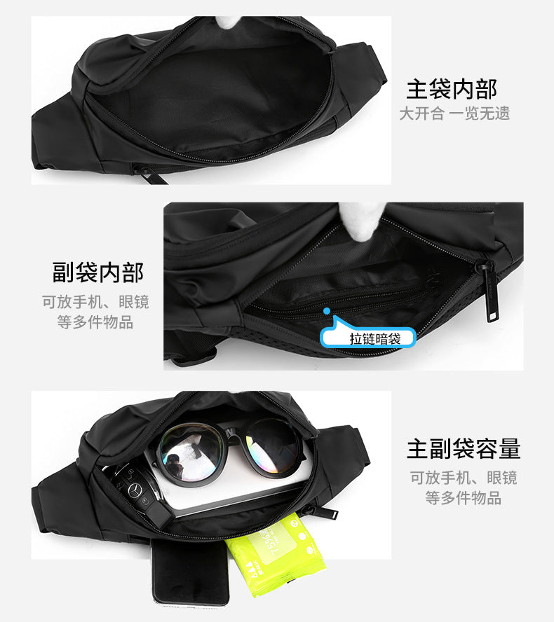 New Men's Multifunctional Waist Bag Water-repellent Casual Sports Chest Bag Outdoor Cycling Bag Fashionable Brand Crossbody Bag
