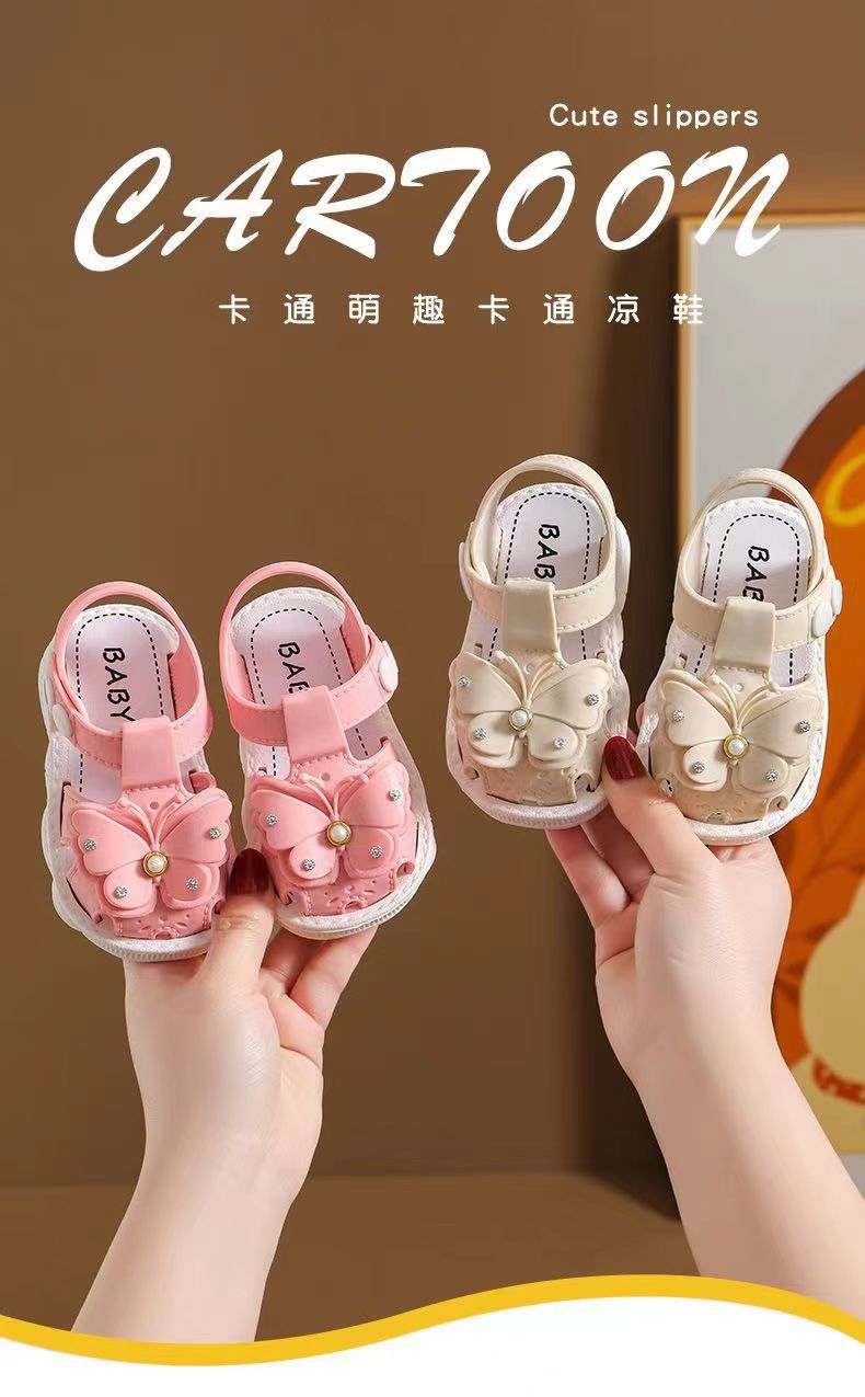 Girls' Sandals 2023 Summer New Children's Non-slip Soft Sole Infant Little Girl Baby Princess Beach Shoes