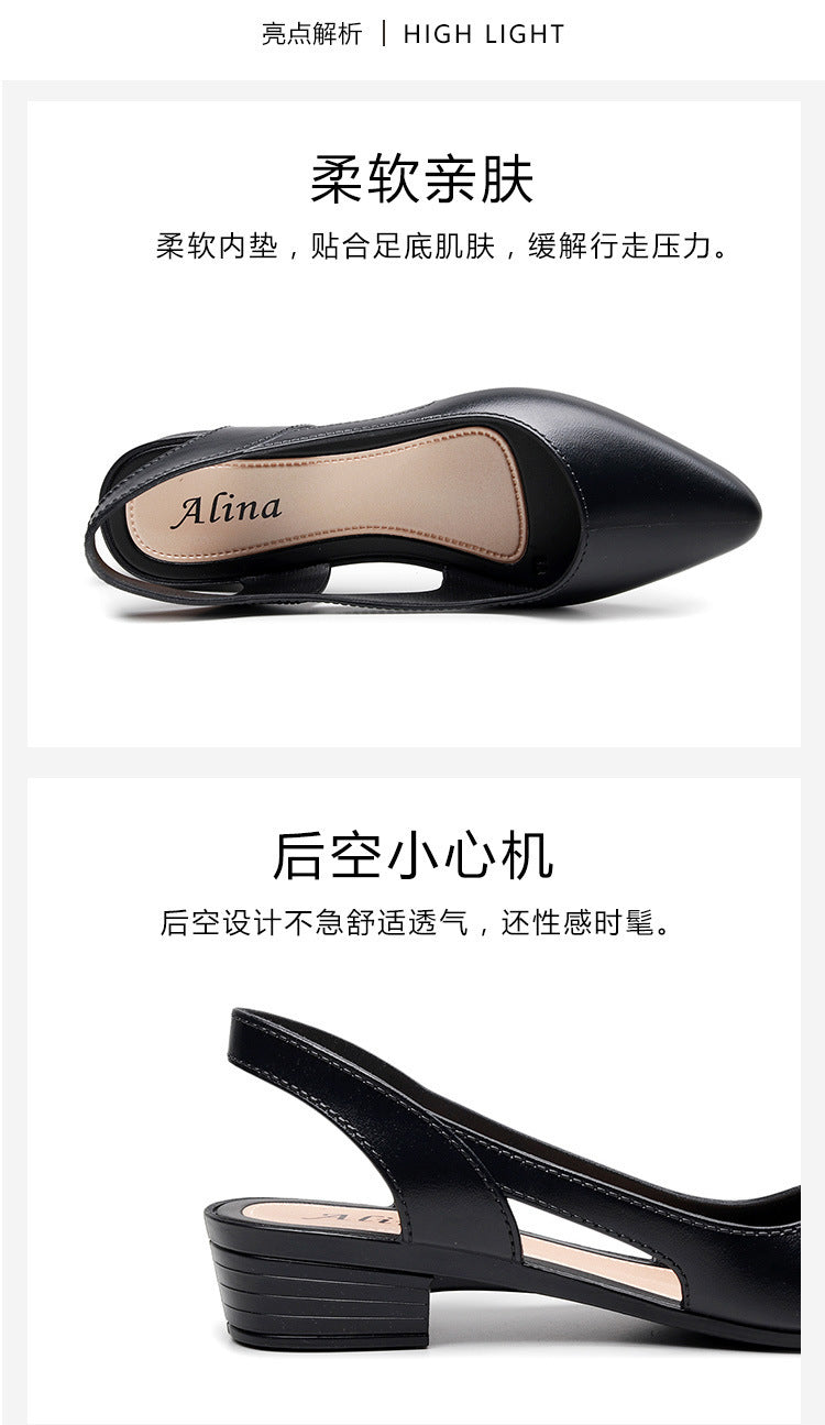 Fashion New Sandals Women's Shallow Mouth Mid-Low Heel Flats 2025 Korean Style Plastic Breathable Outer Wear Casual Jelly Sandals