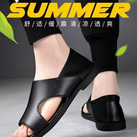 Summer New Men's Sandals Non-slip Soft-soled Sandals Soft Surface Breathable Wear-resistant Casual Soft-soled Beach Sandals for Men