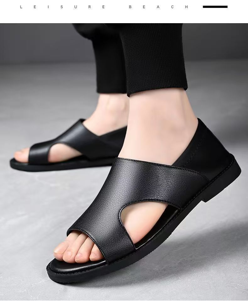 Summer New Men's Sandals Non-slip Soft-soled Sandals Soft Surface Breathable Wear-resistant Casual Soft-soled Beach Sandals for Men