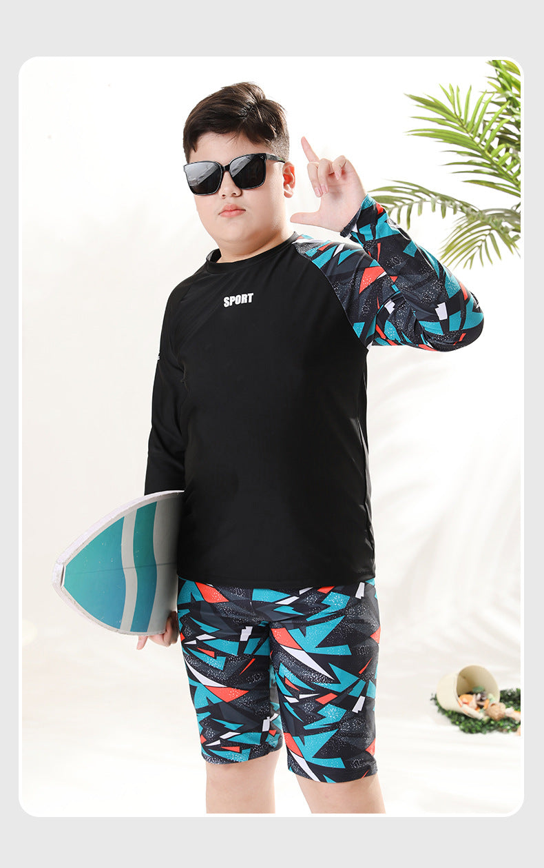 Children's Swimwear Boys' Swim Trunks 2026 New Model Kids' Swimwear for Older Children Youth Two-Piece Hot Spring Swimwear