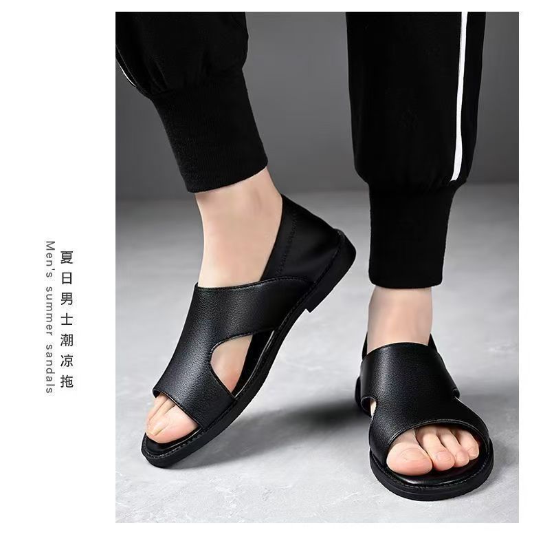 Summer New Men's Sandals Non-slip Soft-soled Sandals Soft Surface Breathable Wear-resistant Casual Soft-soled Beach Sandals for Men