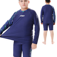 Children's Swimwear for Boys, Two-Piece Swim Trunks for Older Boys, 2026 New Model, Professional Sun-Protective Swimsuit, Hot Spring Set