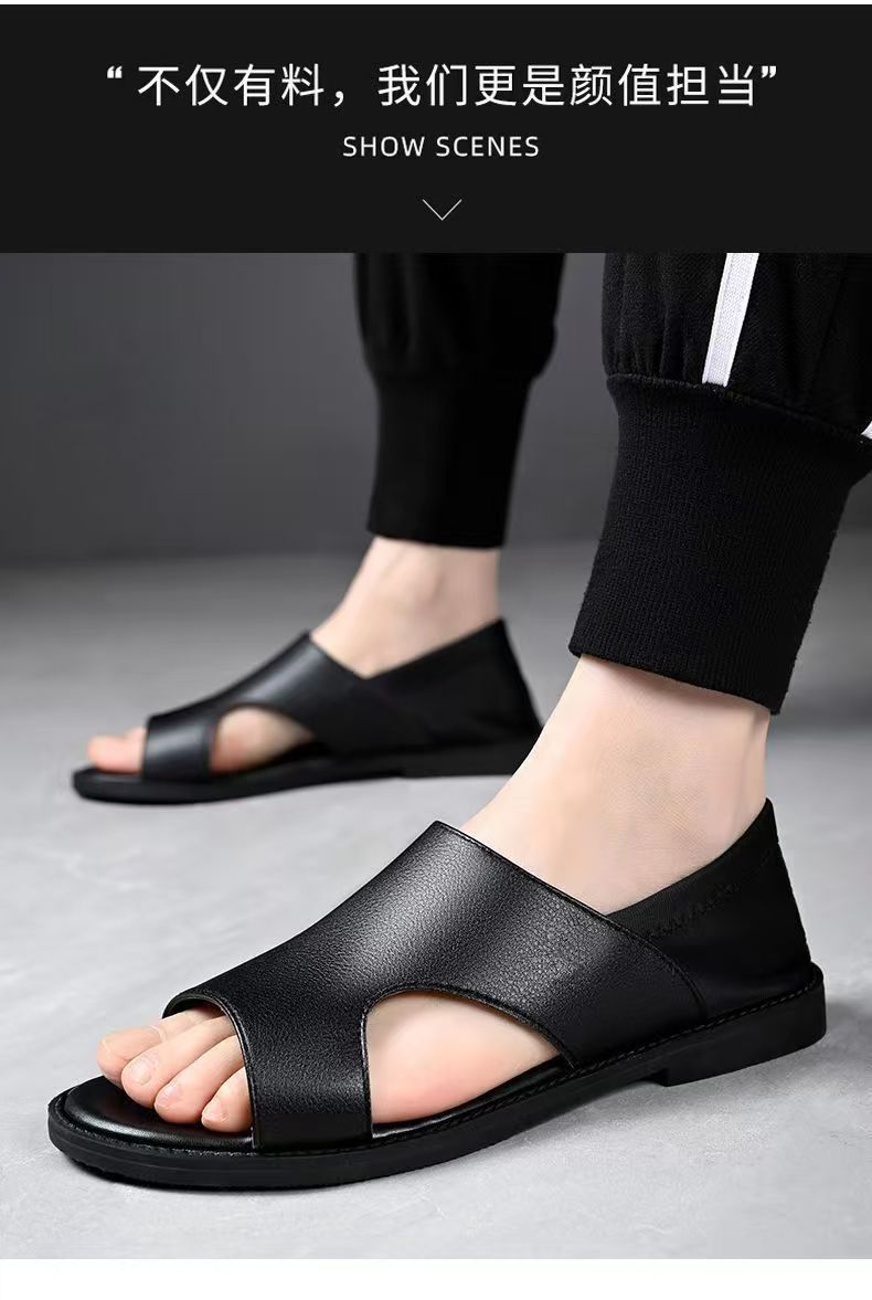 Summer New Men's Sandals Non-slip Soft-soled Sandals Soft Surface Breathable Wear-resistant Casual Soft-soled Beach Sandals for Men